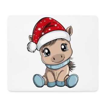 Pferd Weihnachten Süß Niedlich Xmas Weihnachtlich - Mousepad (Querformat) - Weiß - Vorne