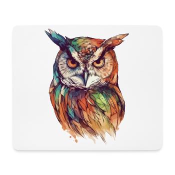 Owl Eagle Owl Bird Night Bird Animal Night Moon Nature - Mouse Pad (horizontal) - white - Front