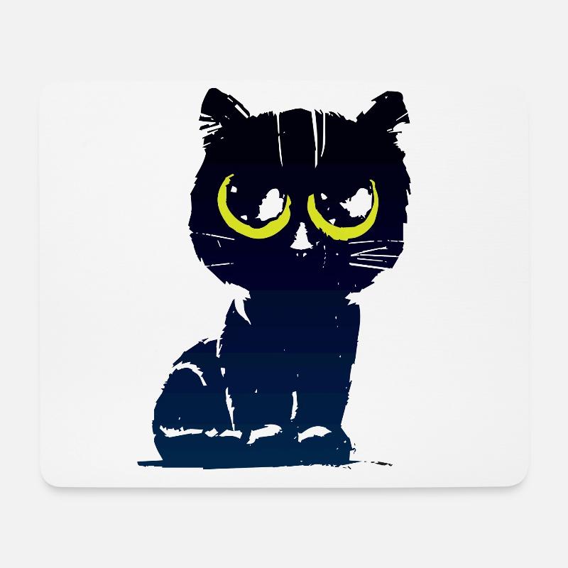 Black Cat 2 - Mousepad (Querformat) - Weiß
