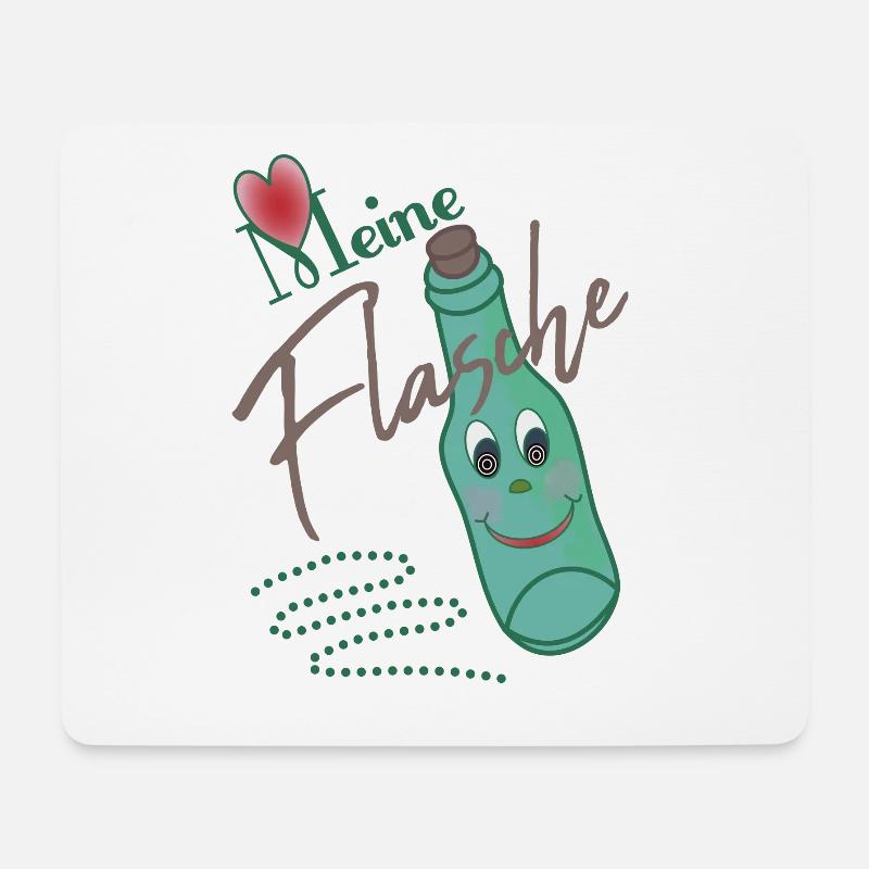 Flasche - Mousepad (Querformat) - Weiß
