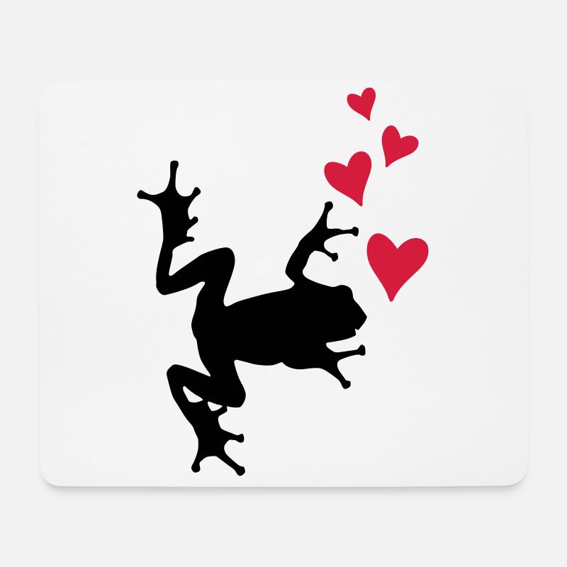 frosch silhouette herz - Mousepad (Querformat) - Weiß