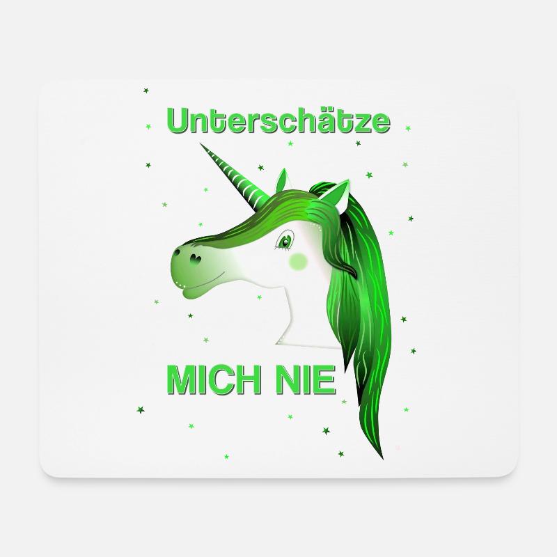 Einhorn grünes Einhorn - Mousepad (Querformat) - Weiß