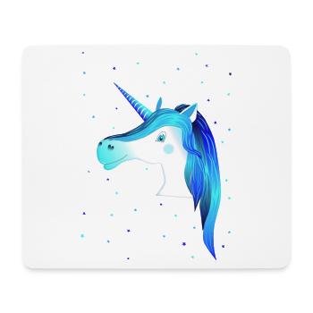 Licorne Licorne bleue Licorne - Tapis de souris (format paysage) - blanc - Devant