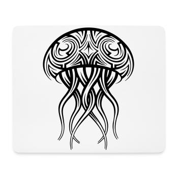 Tatouage tribal de méduse - Tapis de souris (format paysage) - blanc - Devant