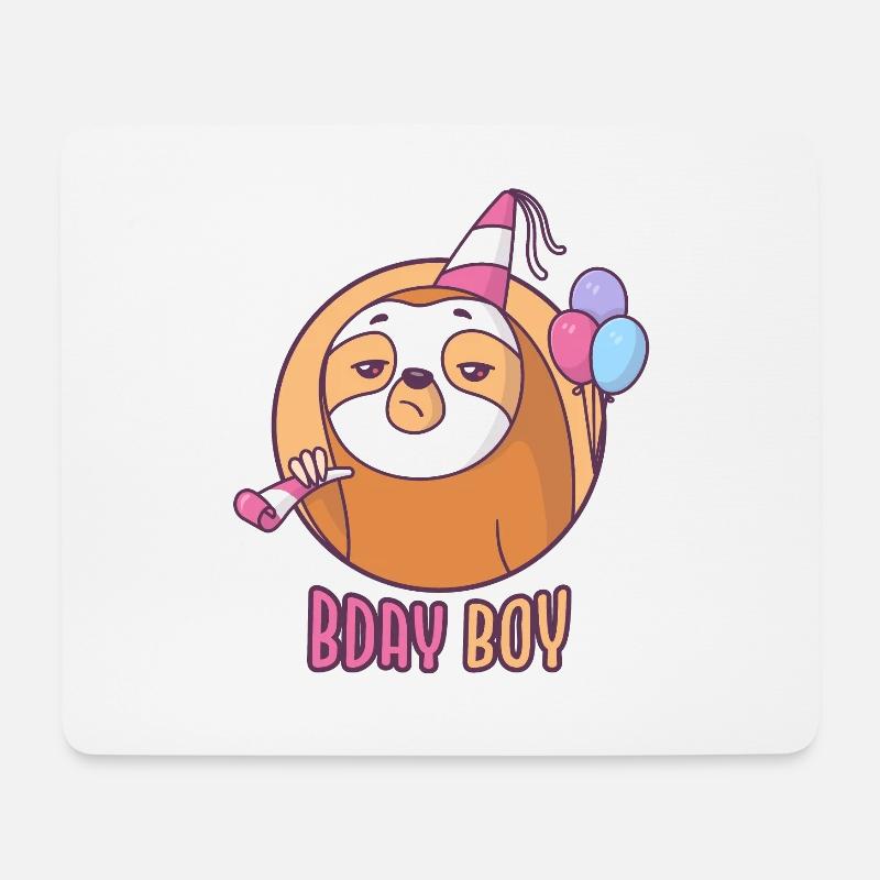 Birthday Boy Sloth - Mouse Pad (horizontal) - white
