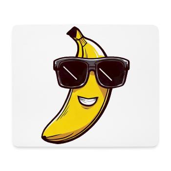 Banane cool avec des lunettes de soleil - Drôle de design - Tapis de souris (format paysage) - blanc - Devant