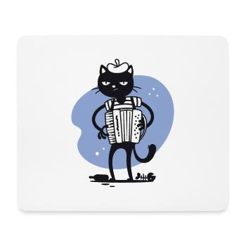 Joueur d’accordéon chat français - Tapis de souris (format paysage) - blanc - Devant