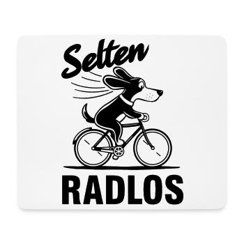 Rarement sans vélo - chien à vélo - Tapis de souris (format paysage) - blanc - Devant