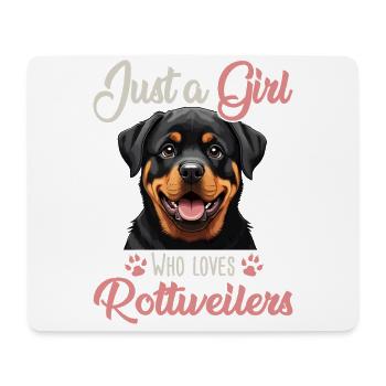 Juste une fille qui aime les Rottweilers - Tapis de souris (format paysage) - blanc - Devant