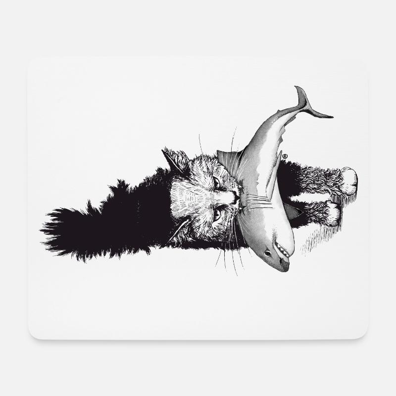 Shark Cat - Mouse Pad (horizontal) - white