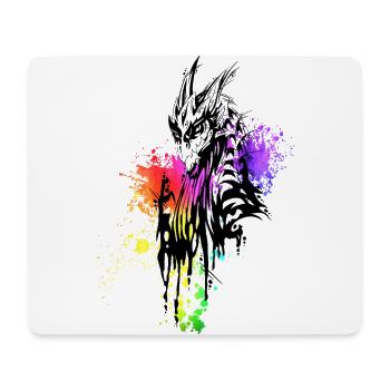 Dragon rainbow blobs black - Mouse Pad (horizontal) - white - Front