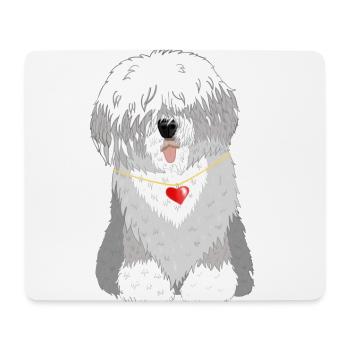 Old english sheepdog Tshirt Bobtail Dog Shirt - Mouse Pad (horizontal) - white - Front