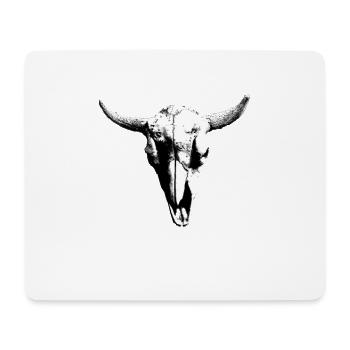 skull skull bull head bones - Mouse Pad (horizontal) - white - Front