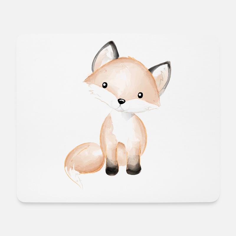 Süßer Babyfuchs - Mousepad (Querformat) - Weiß