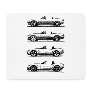 The four generations of the Japanese roadster - Mouse Pad (horizontal) - white - Front