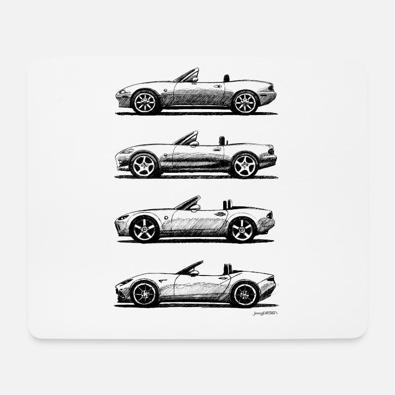 Die vier Generationen des japanischen Roadsters - Mousepad (Querformat) - Weiß