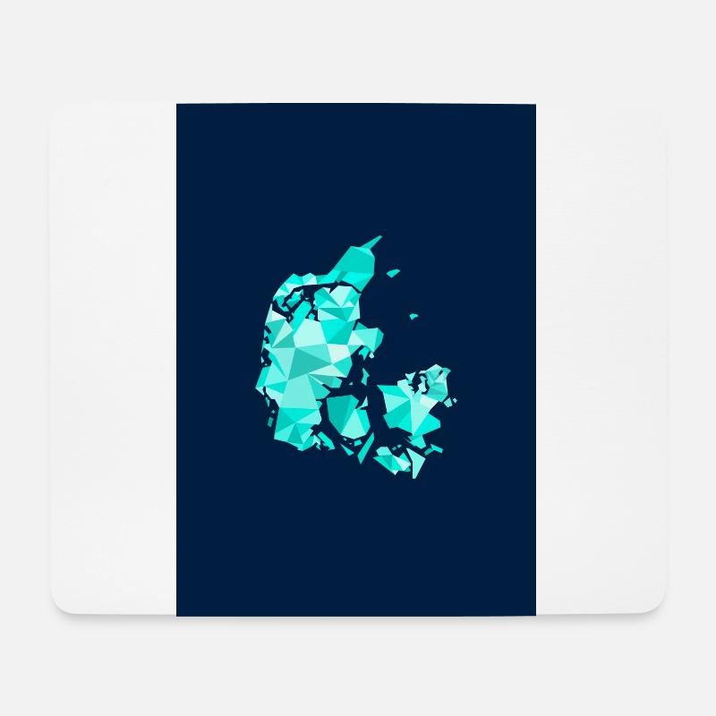 Dänemark Karte im Polygonstil - Kunst, geometrisch - Mousepad (Querformat) - Weiß