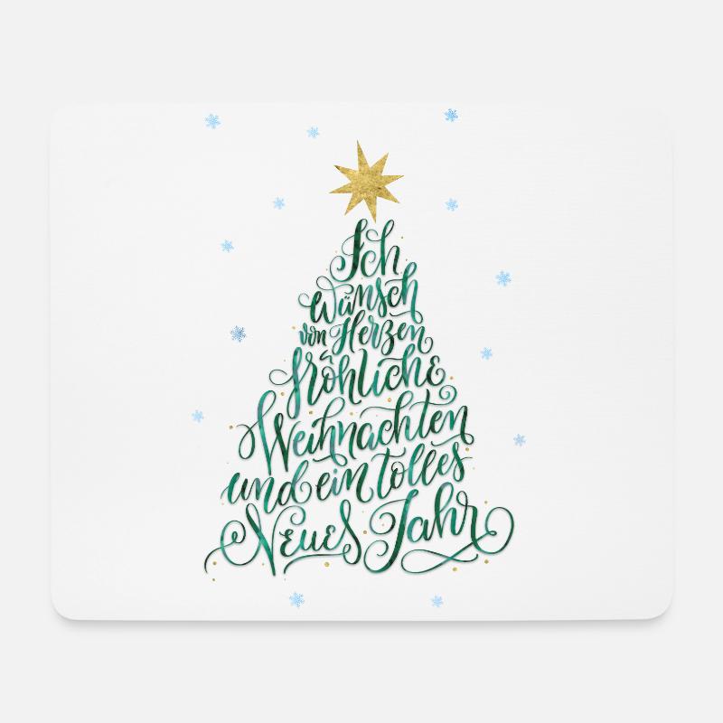 Fröhliche Weihnachten und ein tolles Neues Jahr - Mousepad (Querformat) - Weiß