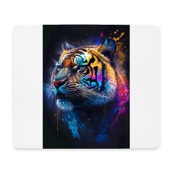 Tigre coloré avec des taches - Tapis de souris (format paysage) - blanc - Devant