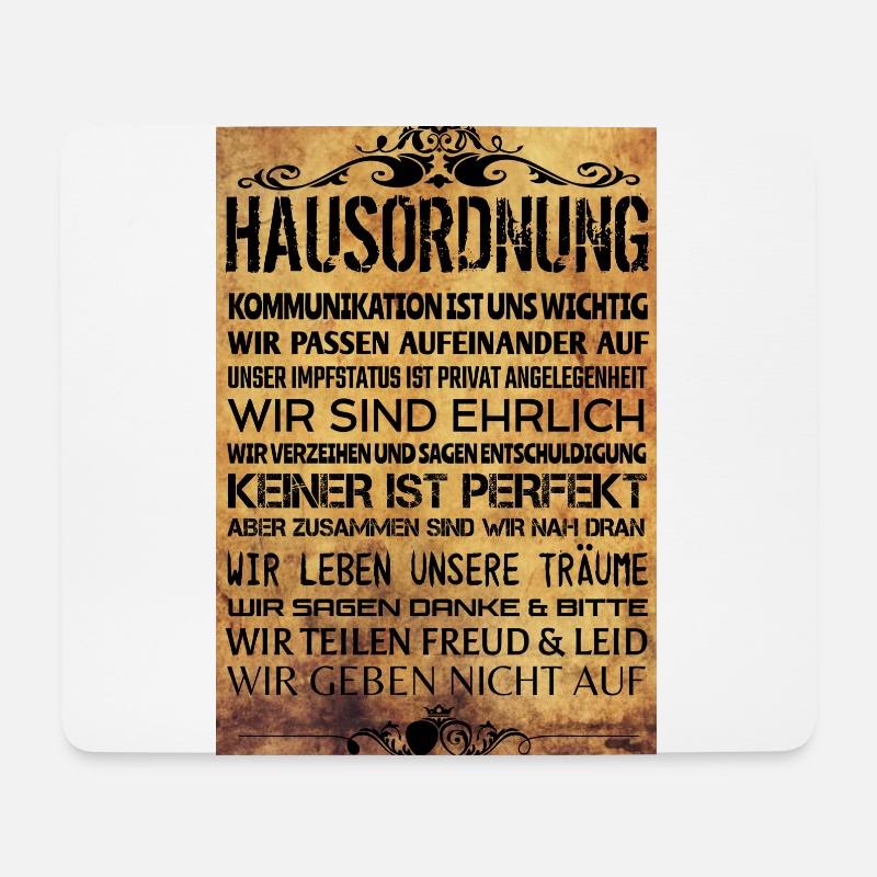 Hausordnung Vintage - Mousepad (Querformat) - Weiß