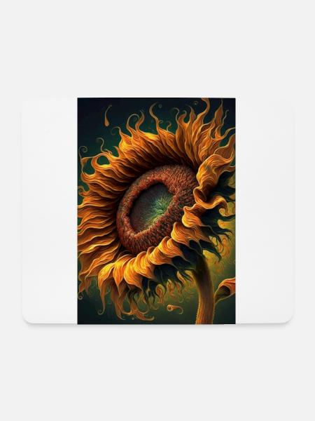 Sonnenblume - Mousepad (Querformat) - Weiß