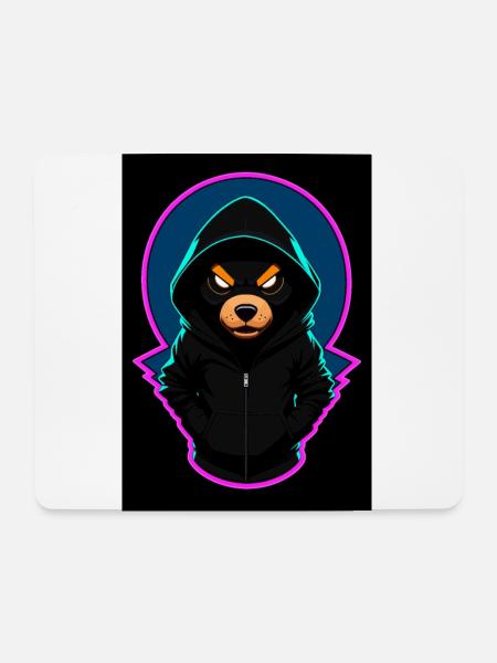 Böser Teddybär Mit Hoodie - Mousepad (Querformat) - Weiß