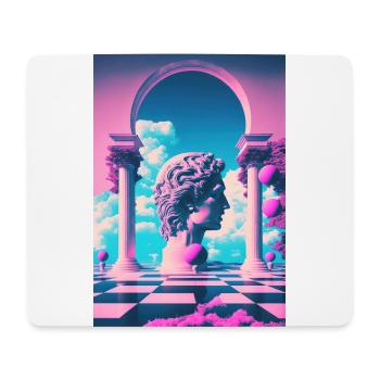 Eine Vaporwave Erkundung von Schönheit und Antike - Mousepad (Querformat) - Weiß - Vorne