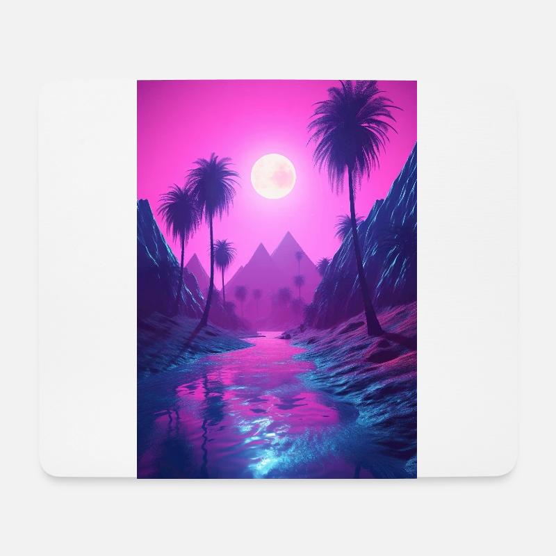 Vaporwave Visionen aus Kunst und Ästhetik - Mousepad (Querformat) - Weiß