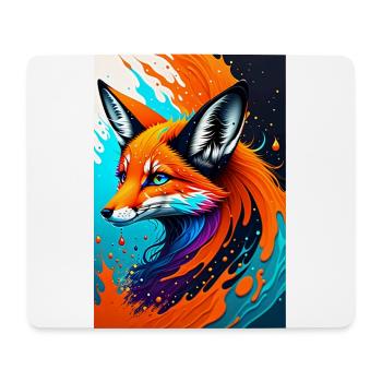 Art coloré Potrait Fox 1 - Tapis de souris (format paysage) - blanc - Devant