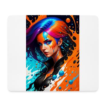 Colorful Art Potrait Woman 2 - Mouse Pad (horizontal) - white - Front