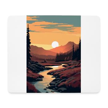Creek Forest Sunset - Mouse Pad (horizontal) - white - Front