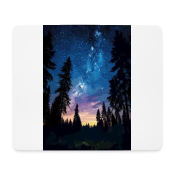 Forêt du ciel nocturne - Tapis de souris (format paysage) - blanc - Devant