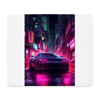 Auto Neon Stadt - Mousepad (Querformat) - Weiß - Vorne