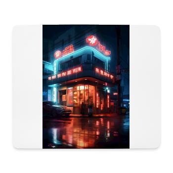 Straße Neon Stadt - Mousepad (Querformat) - Weiß - Vorne