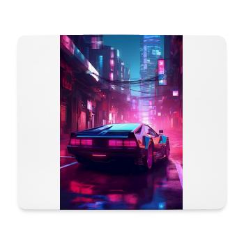 Auto Neon Stadt - Mousepad (Querformat) - Weiß - Vorne