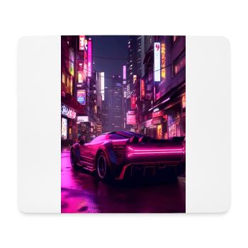 Auto Neon Stadt - Mousepad (Querformat) - Weiß - Vorne