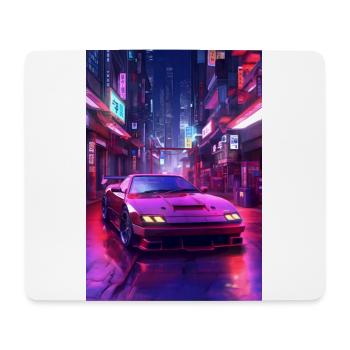 Auto Neon Stadt - Mousepad (Querformat) - Weiß - Vorne