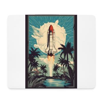 Astronaute de fusée Espace - Tapis de souris (format paysage) - blanc - Devant