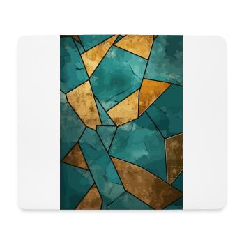 Marble Natural Stone Gold Emerald Texture - Mouse Pad (horizontal) - white - Front