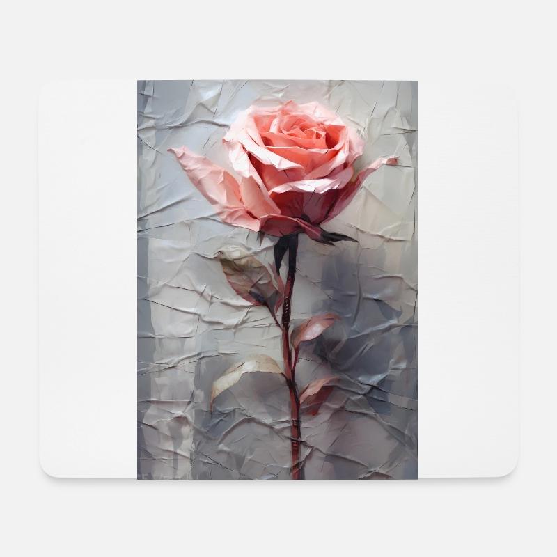 Rose - Mousepad (Querformat) - Weiß