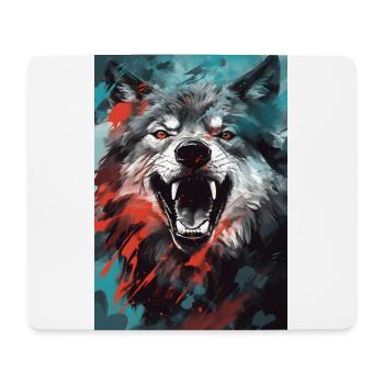 Wolf Face Fire - Mouse Pad (horizontal) - white - Front