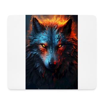 Wolf Face Fire - Mouse Pad (horizontal) - white - Front