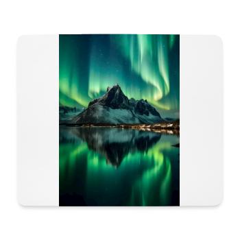 Polarlichter Berg See - Mousepad (Querformat) - Weiß - Vorne