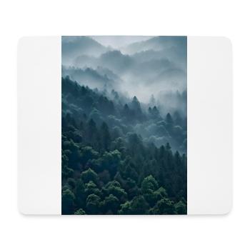 Wald Nebel - Mousepad (Querformat) - Weiß - Vorne