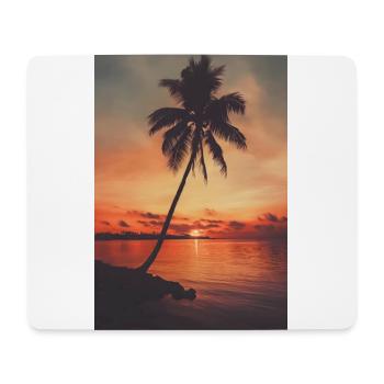 Beach Palm Trees Sunset - Mouse Pad (horizontal) - white - Front