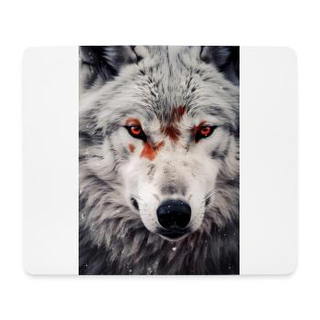 Wolf Gesicht Blut - Mousepad (Querformat) - Weiß - Vorne