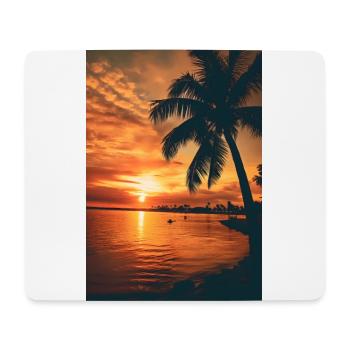 Beach Palm Trees Sunset - Mouse Pad (horizontal) - white - Front