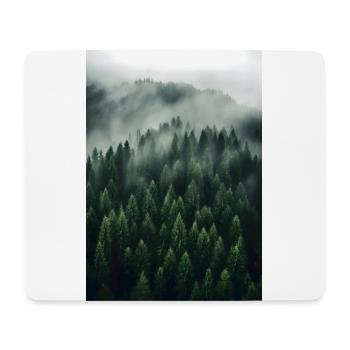 Wald Nebel - Mousepad (Querformat) - Weiß - Vorne