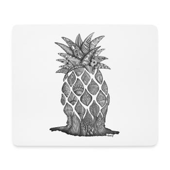 Œuvre d’art surréaliste en noir et blanc faisant fondre l’ananas - Tapis de souris (format paysage) - blanc - Devant