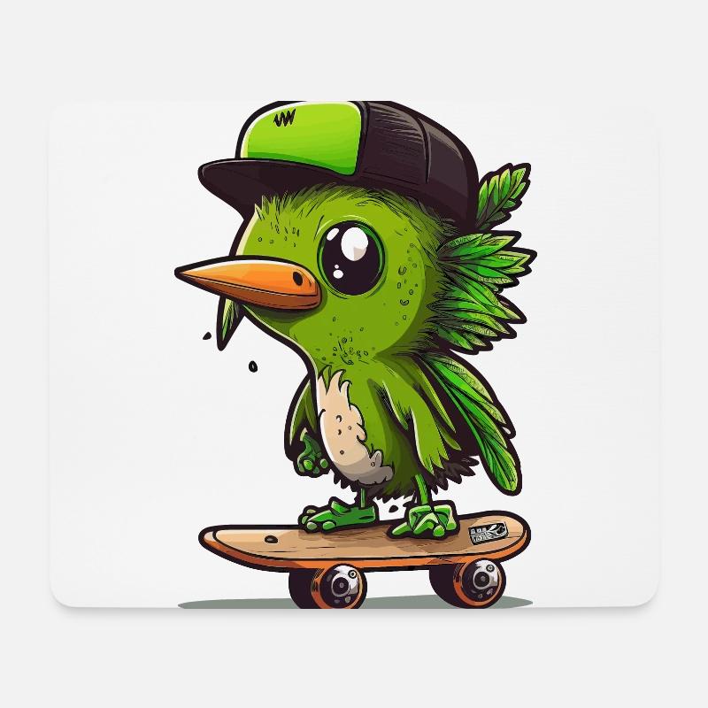 Kiwi Kickflips - Mousepad (Querformat) - Weiß